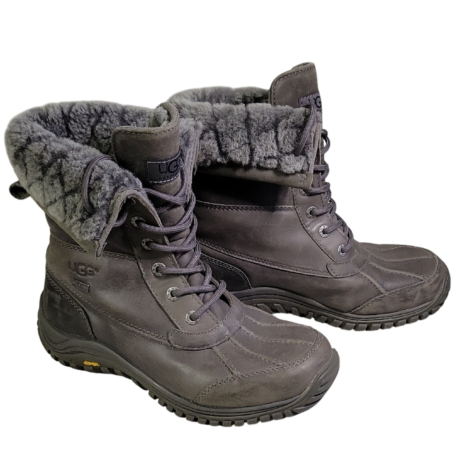 Ugg Adironkdack Grey Winter Lined Boots Womens Size 7